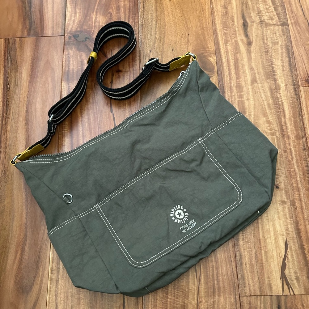 Kipling Green Messenger Bag with Adjustable Strap